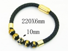 HY Wholesale Bracelets 316L Stainless Steel And Leather Jewelry Bracelets-HY62B0724HLB