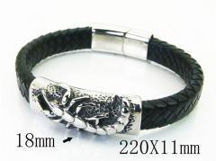 HY Wholesale Bracelets 316L Stainless Steel And Leather Jewelry Bracelets-HY62B0730HMC