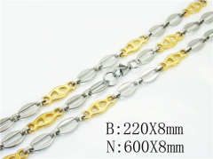 HY Wholesale Stainless Steel 316L Necklaces Bracelets Sets-HY55S0896IQQ