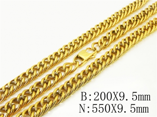 HY Wholesale Stainless Steel 316L Necklaces Bracelets Sets-HY12S1367JOD
