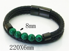 HY Wholesale Bracelets 316L Stainless Steel And Leather Jewelry Bracelets-HY37B0230HKD