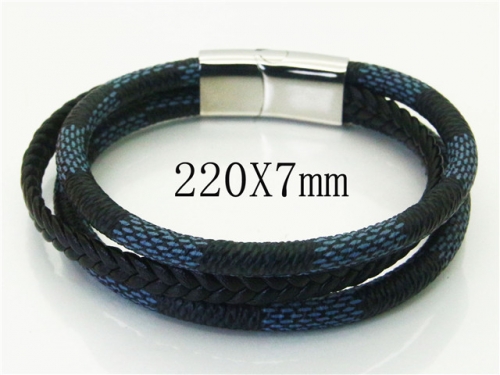 HY Wholesale Bracelets 316L Stainless Steel And Leather Jewelry Bracelets-HY37B0239HHV