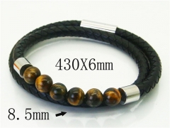 HY Wholesale Bracelets 316L Stainless Steel And Leather Jewelry Bracelets-HY37B0232HKA