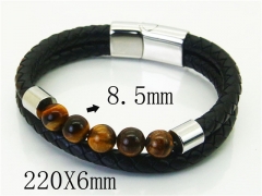 HY Wholesale Bracelets 316L Stainless Steel And Leather Jewelry Bracelets-HY37B0223HIV