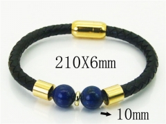 HY Wholesale Bracelets 316L Stainless Steel And Leather Jewelry Bracelets-HY37B0234HKE