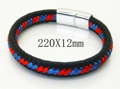 HY Wholesale Bracelets 316L Stainless Steel And Leather Jewelry Bracelets-HY37B0243HXX