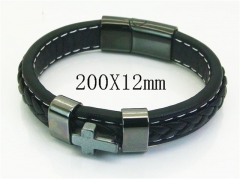 HY Wholesale Bracelets 316L Stainless Steel And Leather Jewelry Bracelets-HY62B1691HLA