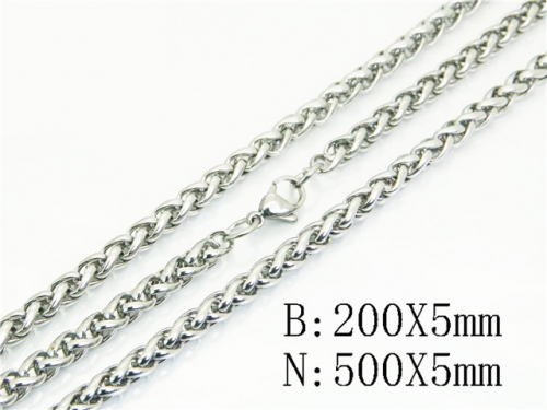 HY Wholesale Stainless Steel 316L Necklaces Bracelets Sets-HY61S0648KL