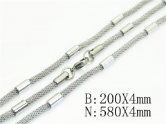 HY Wholesale Stainless Steel 316L Necklaces Bracelets Sets-HY61S0649NX