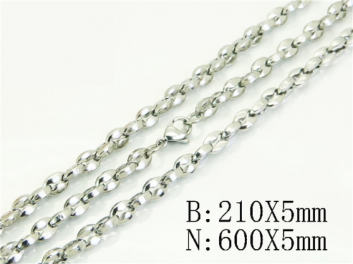 HY Wholesale Stainless Steel 316L Necklaces Bracelets Sets-HY61S0647HID