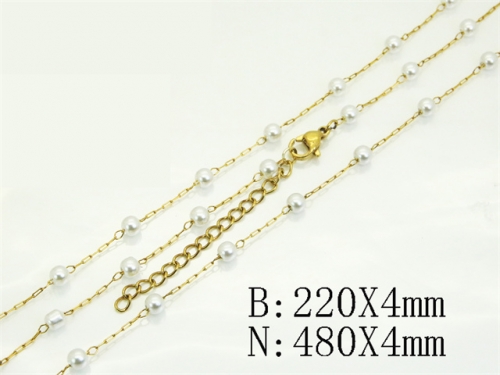 HY Wholesale Stainless Steel 316L Necklaces Bracelets Sets-HY53S0309NB