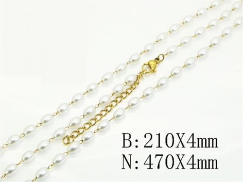 HY Wholesale Stainless Steel 316L Necklaces Bracelets Sets-HY53S0312NL