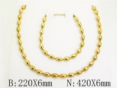 HY Wholesale Stainless Steel 316L Necklaces Bracelets Sets-HY70S0634HJW