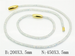 HY Wholesale Stainless Steel 316L Necklaces Bracelets Sets-HY80S0125IPG