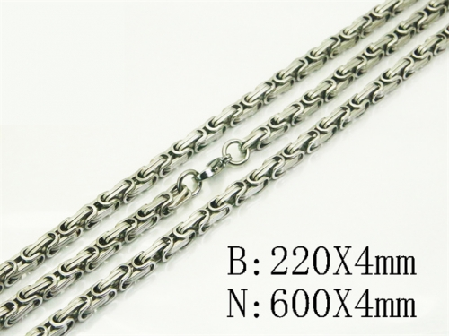 HY Wholesale Stainless Steel 316L Necklaces Bracelets Sets-HY62S0501HLS