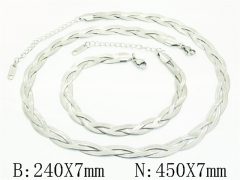 HY Wholesale Stainless Steel 316L Necklaces Bracelets Sets-HY94S0100HIL