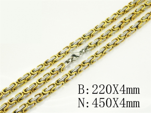 HY Wholesale Stainless Steel 316L Necklaces Bracelets Sets-HY62S0502HPE