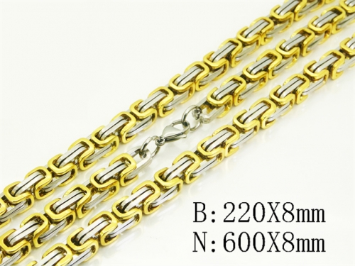 HY Wholesale Stainless Steel 316L Necklaces Bracelets Sets-HY62S0531ILF