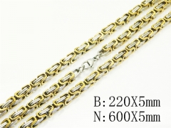 HY Wholesale Stainless Steel 316L Necklaces Bracelets Sets-HY62S0511IIR