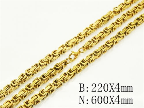 HY Wholesale Stainless Steel 316L Necklaces Bracelets Sets-HY62S0501HPS