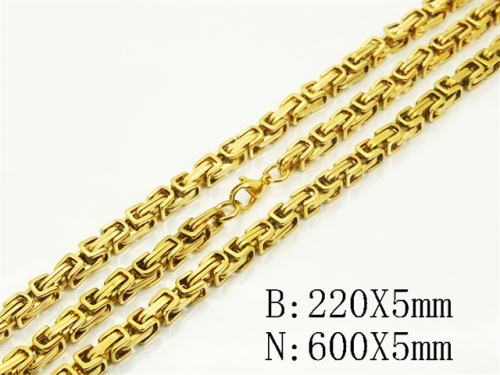 HY Wholesale Stainless Steel 316L Necklaces Bracelets Sets-HY62S0509IIZ