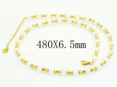 HY Wholesale Stainless Steel 316L Jewelry Popular Necklaces-HY41N0410HOL