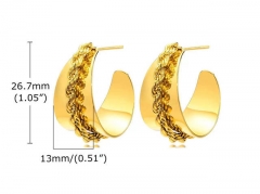 HY Wholesale Jewelry Earrings 316L Stainless Steel Earrings Jewelry-HY0067E0326