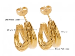 HY Wholesale Jewelry Earrings 316L Stainless Steel Earrings Jewelry-HY0076E0151