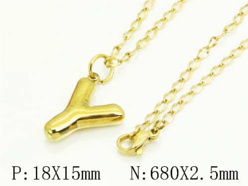 HY Wholesale Stainless Steel 316L Jewelry Popular Necklaces-HY32N0865YLL