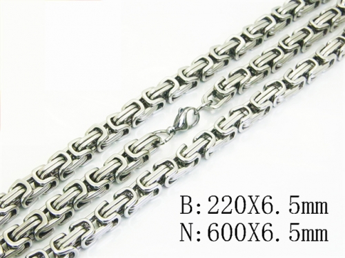 HY Wholesale Stainless Steel 316L Necklaces Bracelets Sets-HY61S0651HNE