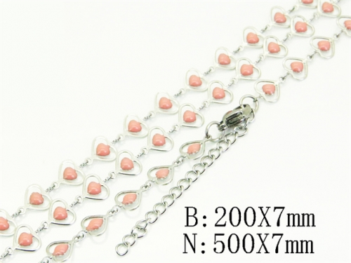 HY Wholesale Stainless Steel 316L Necklaces Bracelets Sets-HY39S0127HHW