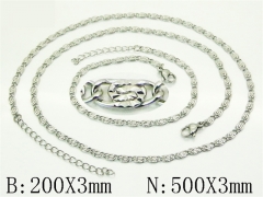 HY Wholesale Stainless Steel 316L Necklaces Bracelets Sets-HY70S0641KL