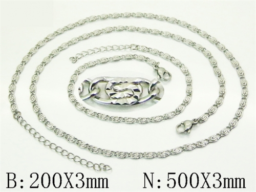 HY Wholesale Stainless Steel 316L Necklaces Bracelets Sets-HY70S0641KL