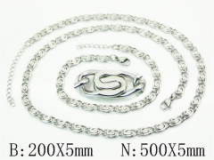 HY Wholesale Stainless Steel 316L Necklaces Bracelets Sets-HY70S0637ML