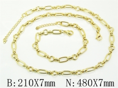 HY Wholesale Stainless Steel 316L Necklaces Bracelets Sets-HY70S0637HL5