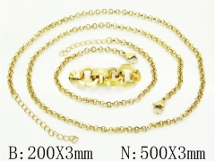 HY Wholesale Stainless Steel 316L Necklaces Bracelets Sets-HY70S0644NE