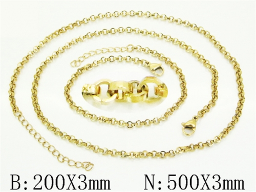 HY Wholesale Stainless Steel 316L Necklaces Bracelets Sets-HY70S0644NE