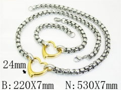 HY Wholesale Stainless Steel 316L Necklaces Bracelets Sets-HY61S0653HJR