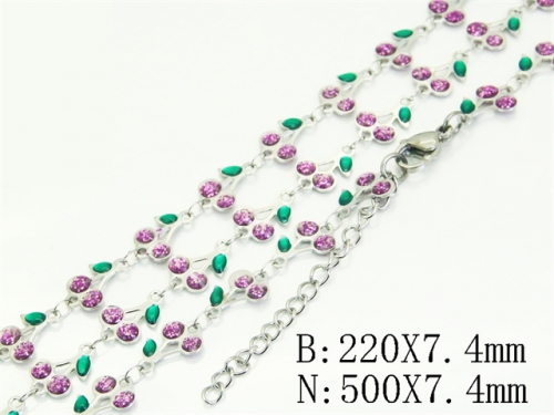 HY Wholesale Stainless Steel 316L Necklaces Bracelets Sets-HY39S0117HLW