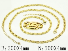 HY Wholesale Stainless Steel 316L Necklaces Bracelets Sets-HY70S0640OL