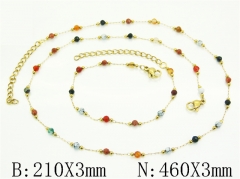 HY Wholesale Stainless Steel 316L Necklaces Bracelets Sets-HY53S0323HKL