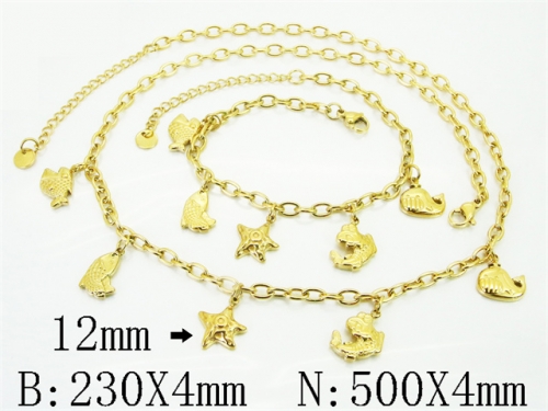 HY Wholesale Stainless Steel 316L Necklaces Bracelets Sets-HY30S0279ILL