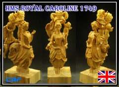 HMS Royal Caroline  Scale 1/24 Figurehead for wood model ship kit