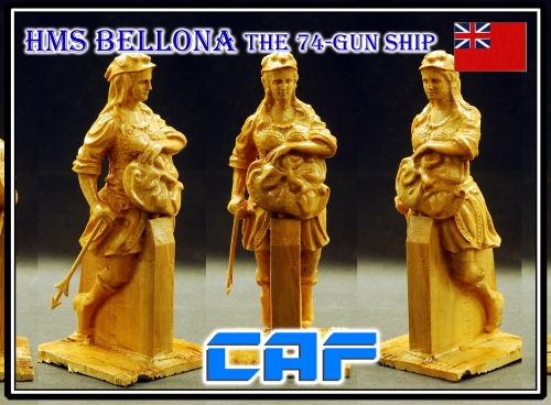 HMS Bellona 1760 74-gun Scale 1/48 Figurehead for wood model ship kit