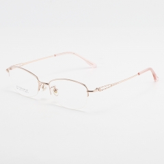 SY-1847 Titanium Glasses Women Optical Custom Oem Metal Glass Frames