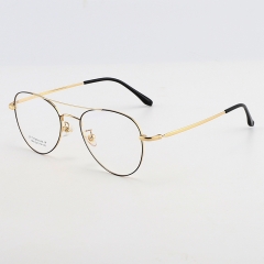SY-1869 new Custom Logo Hand Made Glasses Frame Square double bridge Optical Frames titanium for men eyewear frame Metal Eye Wear