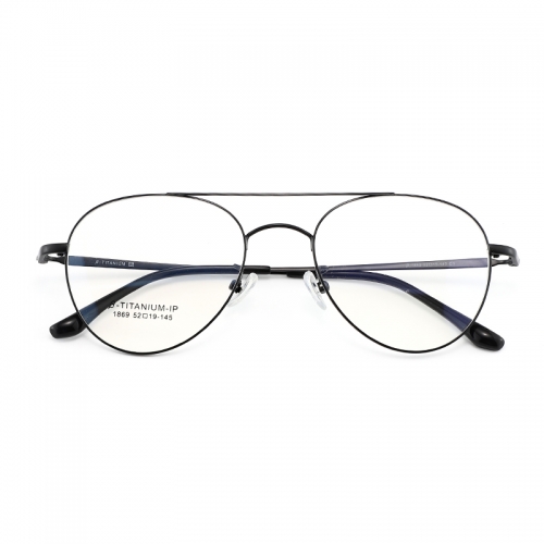 SY-1869 new Custom Logo Hand Made Glasses Frame Square double bridge Optical Frames titanium for men eyewear frame Metal Eye Wear