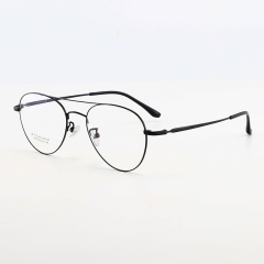 SY-1869 new Custom Logo Hand Made Glasses Frame Square double bridge Optical Frames titanium for men eyewear frame Metal Eye Wear