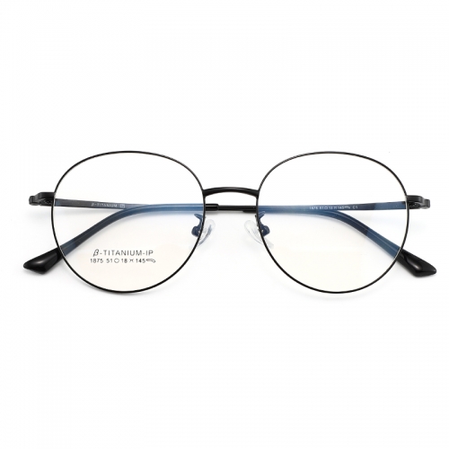 SY-1875 New ultra light titanium myopia retro circular eyeglass frame optical glasses