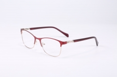 YX659 Stainless steel red optical eyewear wire metal frame glasses